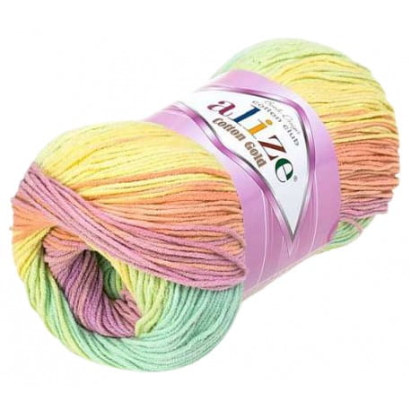 Alize Cotton Gold Batik 3304 tropikalna tęcza