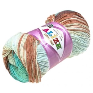 Alize Cotton Gold Batik 4603 miętowy, turkusowy, czekoladowy