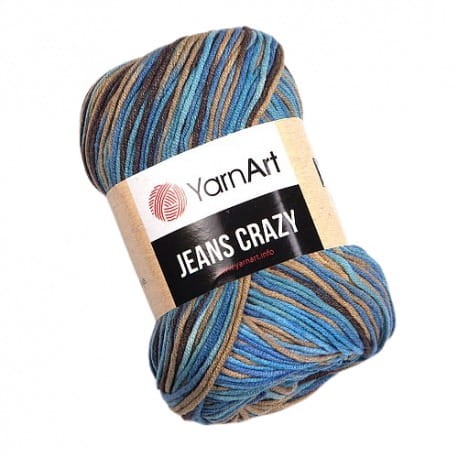 YarnArt Jeans Crazy 7202 melanże niebieskiego, beżu i brązu
