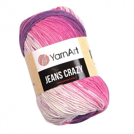 YarnArt Jeans Crazy 8206 różowy, pudrowy, fioletowy