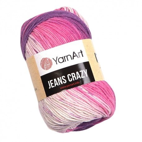 YarnArt Jeans Crazy 8206 różowy, pudrowy, fioletowy