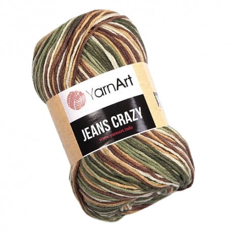 YarnArt Jeans Crazy 7203 melanże zieleni, beżu, brązu