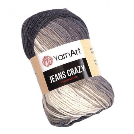 YarnArt Jeans Crazy 8204 kremowy, popielaty, szary