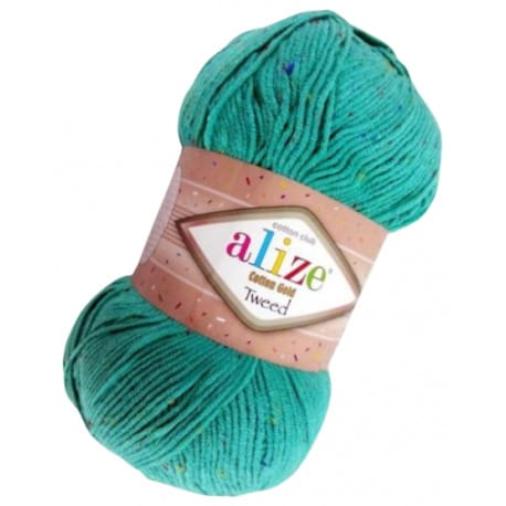 Alize Cotton Gold Tweed 610 szmaragdowy