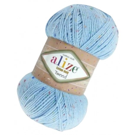 Alize Cotton Gold Tweed 40 błękitny