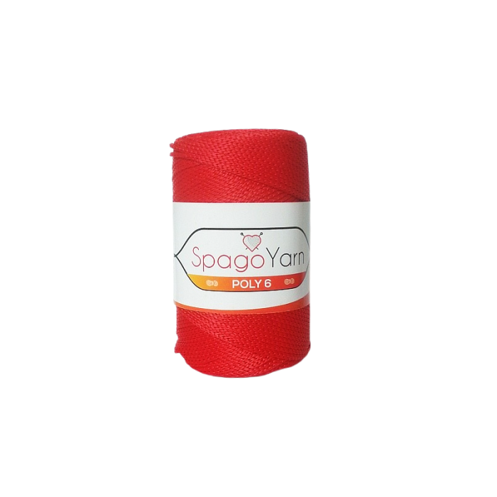 SpagoYarn Poly 6 czerwony SY100