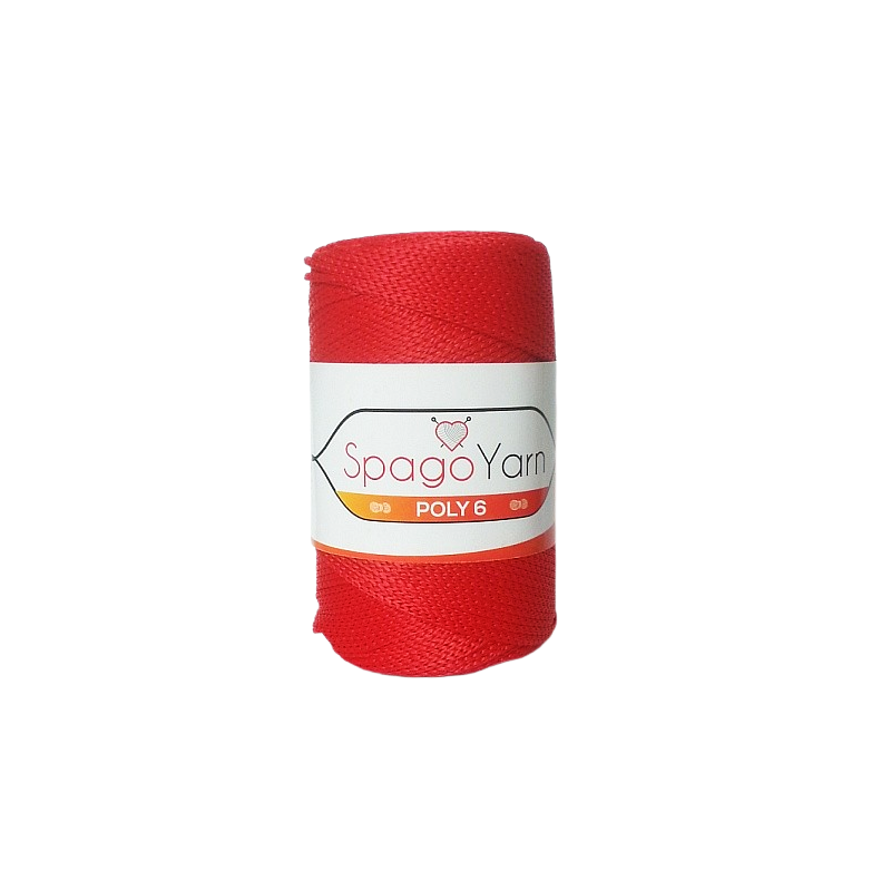 SpagoYarn Poly 6 czerwony SY100