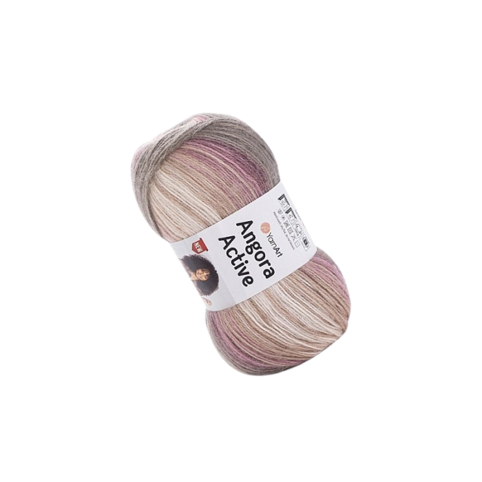 YarnArt Angora Active 853 róż, beż, biały