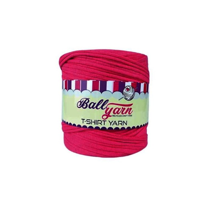 T-shirt Yarn Ball Yarn ciemny róż