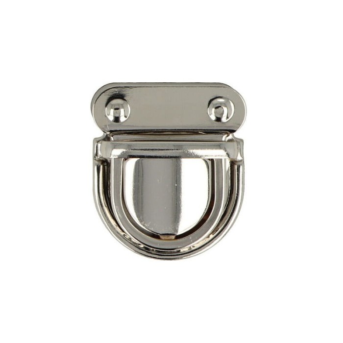 Zapięcie do torebki na ząbkach 3,7x4,5cm srebrne