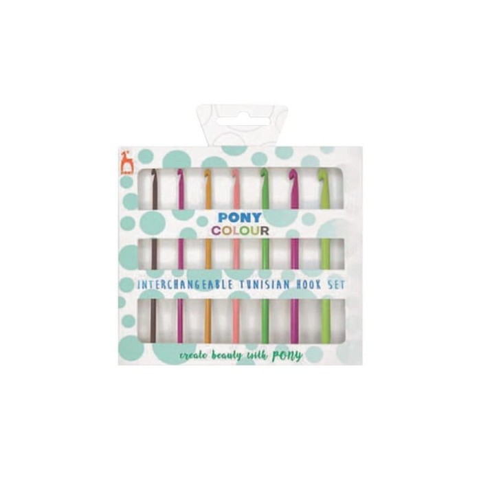 Zestaw szydełek aluminiowych z wymiennymi żyłkami PONY 3-6mm x 15cm