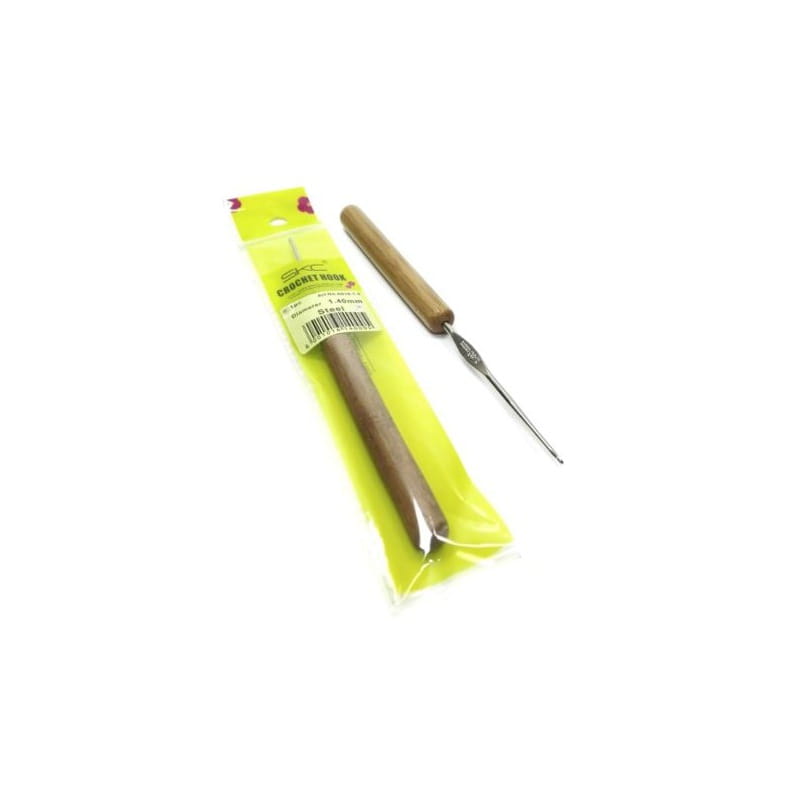 Szydełko stalowe z bambusową rączką SKC 1,4mm