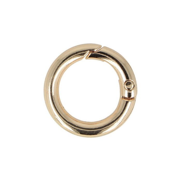 Szekla, karabińczyk metalowy kółko 25mm złoty