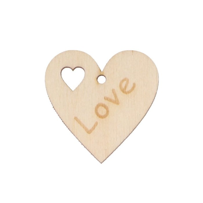 Naszywka Hand Made drewniana 237 "Love" 20x20mm