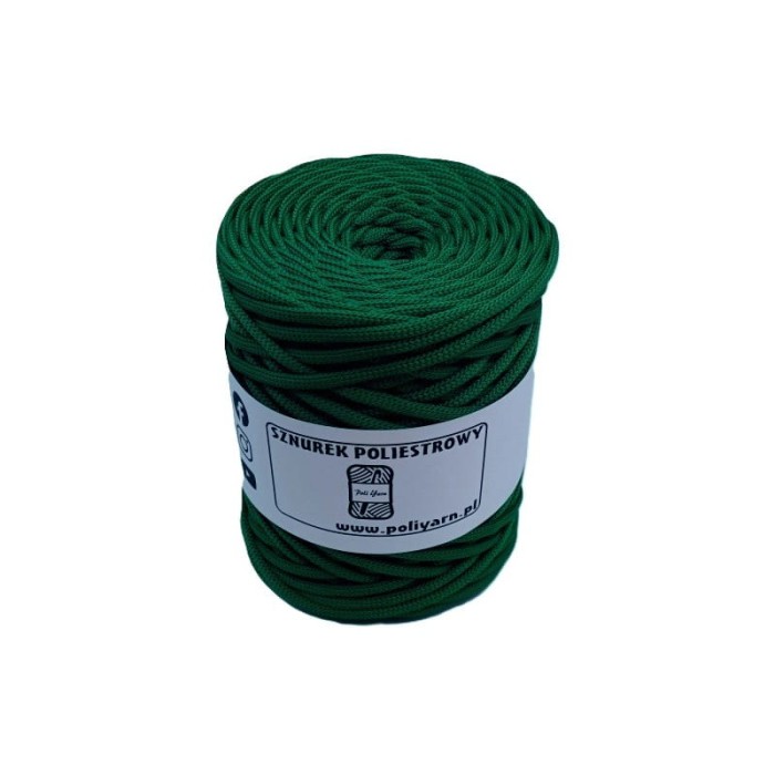 Sznurek poliestrowy płaski 5 mm butelkowa zieleń