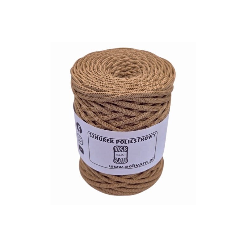Sznurek poliestrowy płaski 5 mm ciastko