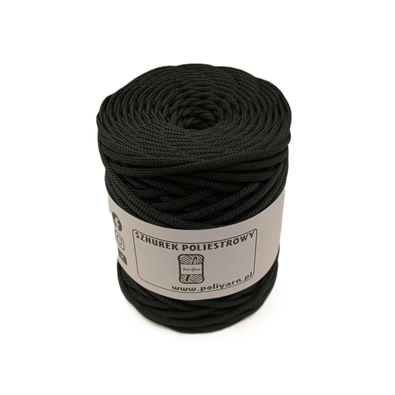 Sznurek poliestrowy płaski 5 mm czarny