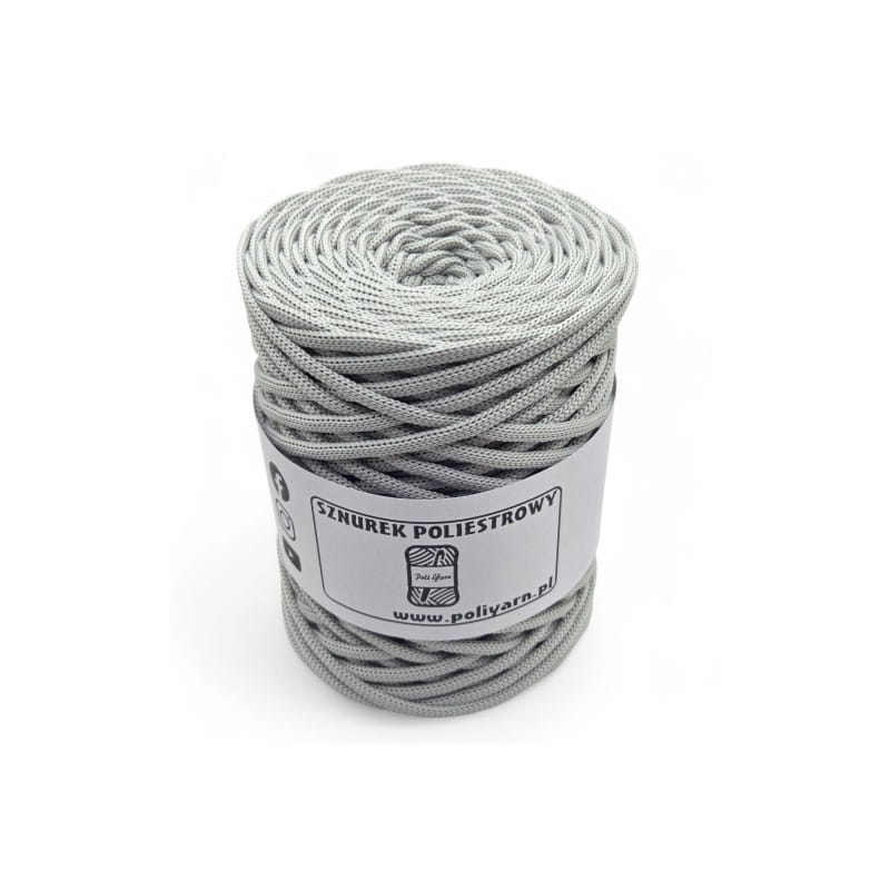 Sznurek poliestrowy płaski 5 mm jasny szary