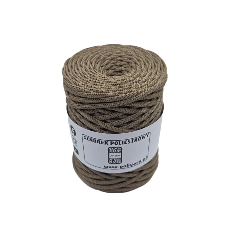 Sznurek poliestrowy płaski 5 mm mokka