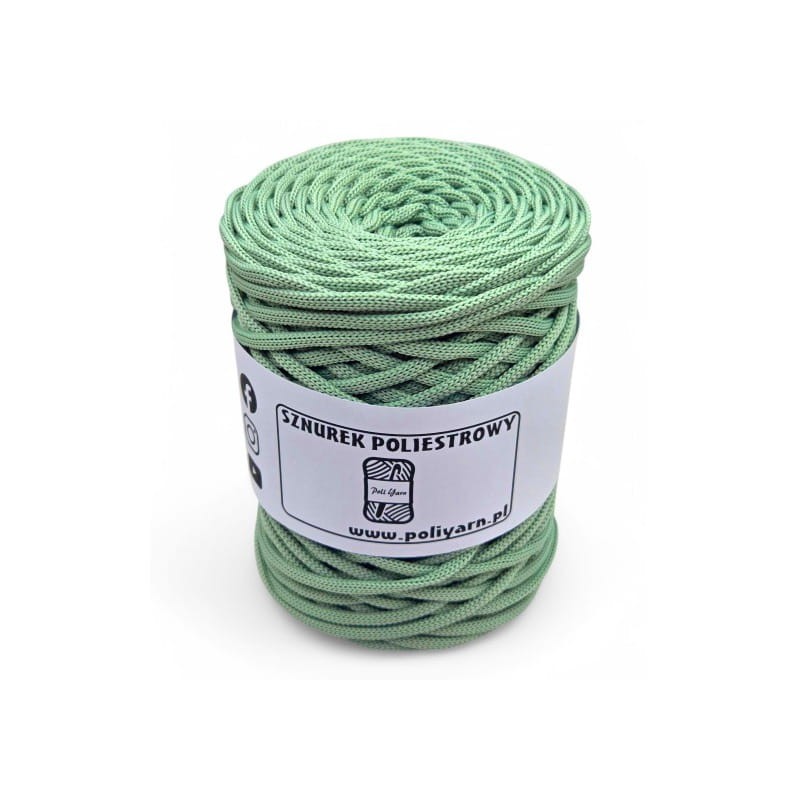 Sznurek poliestrowy płaski 5 mm pistacja