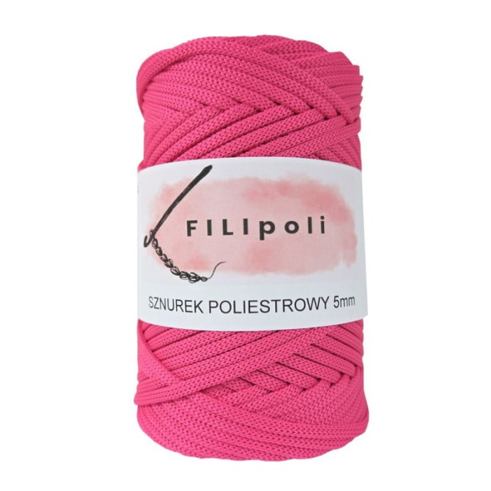FILIpoli Sznurek poliestrowy płaski 5mm barbie