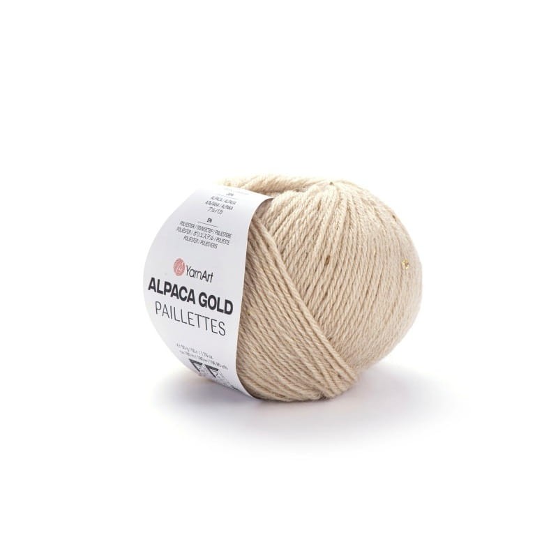 YarnArt Alpaca Gold Paillettes 9302 beżowy