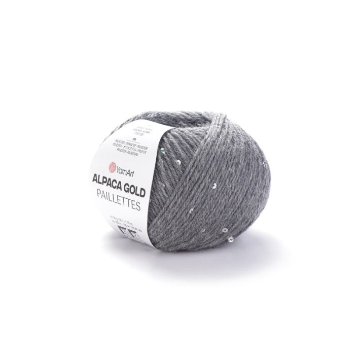 YarnArt Alpaca Gold Paillettes 9304 szary
