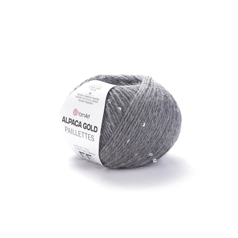 YarnArt Alpaca Gold Paillettes 9304 szary