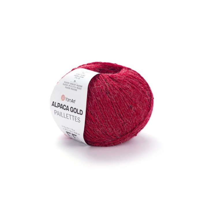 YarnArt Alpaca Gold Paillettes 9307 czerwony