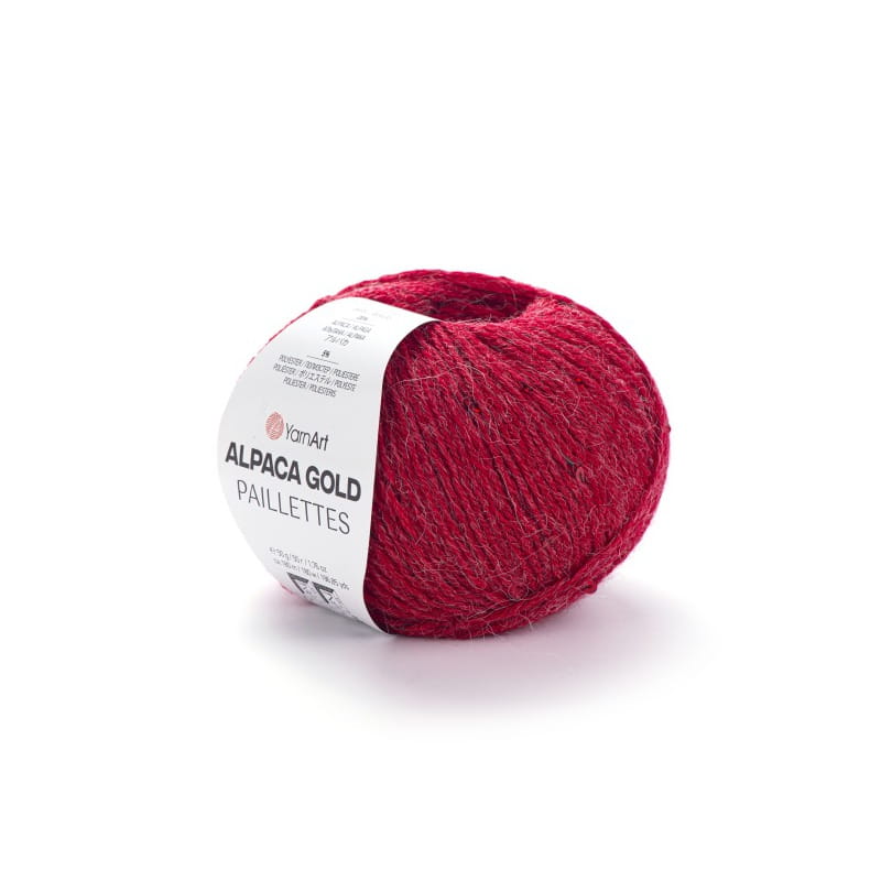 YarnArt Alpaca Gold Paillettes 9307 czerwony