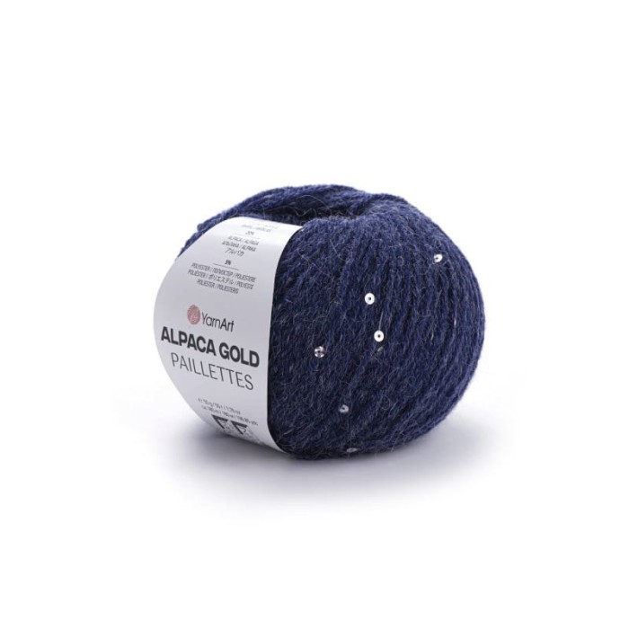 YarnArt Alpaca Gold Paillettes 9313 granatowy