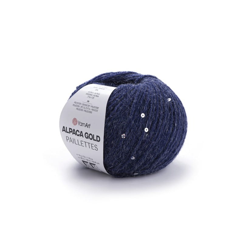 YarnArt Alpaca Gold Paillettes 9313 granatowy