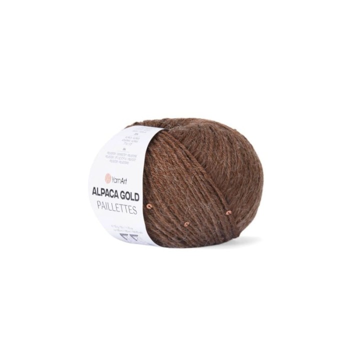 YarnArt Alpaca Gold Paillettes 9315  brązowy