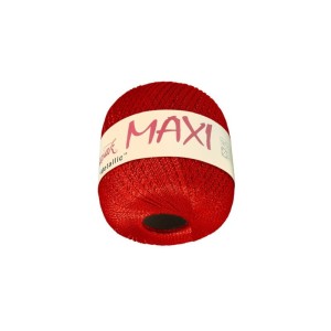 Maxi Metallic Altin Basak 2328 czerwony ze złotą nitką