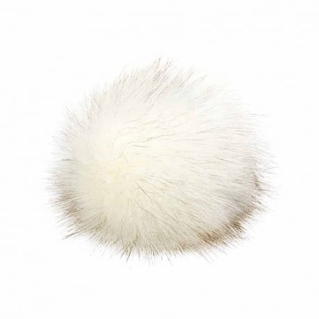 Pompon 12cm biały melanż