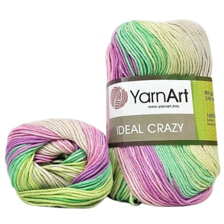 YarnArt Ideal Crazy 4206 pudrowy, różowy, fiolet, odcienie zieleni