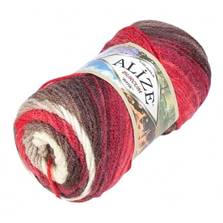 Alize Burcum Batik 4574, czerwony, brązowy, beżowy