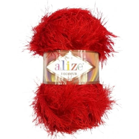 Alize Decofur 56 czerwony