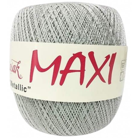 Maxi Metallic Altin Basak 1621 szary ze srebrną nitką