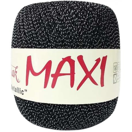 Maxi Metallic Altin Basak 1999 czarny ze srebrną nitką