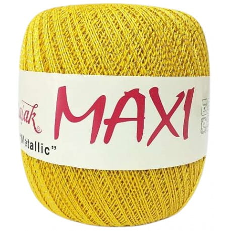 Maxi Metallic Altin Basak 2347 żółty ze złotą nitką