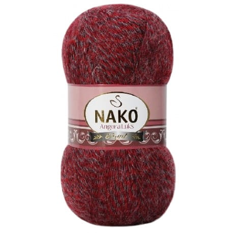 Nako Angora Luks 21359 bordowy melanż
