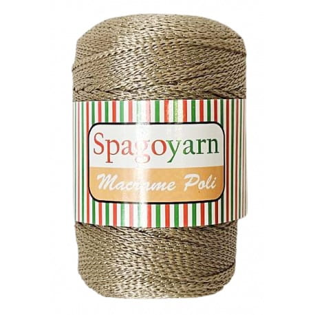 Macrame Poly 3 Spagoyarn 100% poliester 037 beżowy