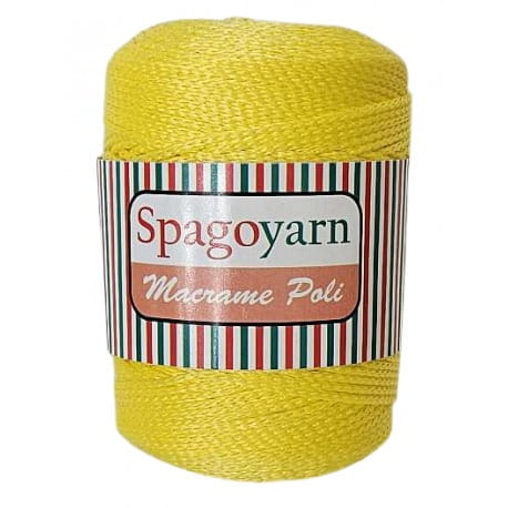 Macrame Poly 3 Spagoyarn 100% poliester 55 żółty