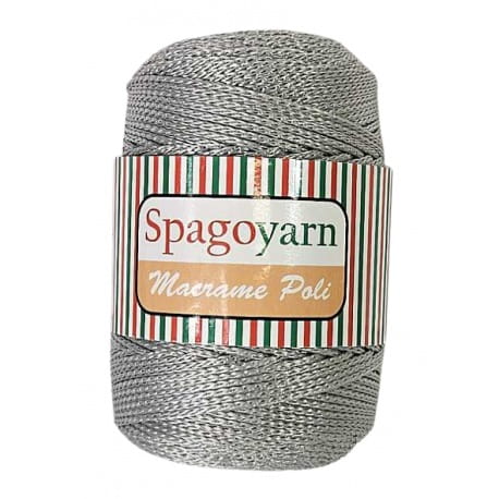 Macrame Poly 3 Spagoyarn 100% poliester 060 popiel