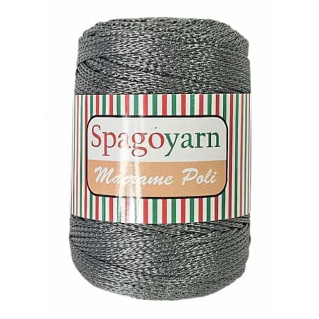 Macrame Poly 3 Spagoyarn 100% poliester 64 szary