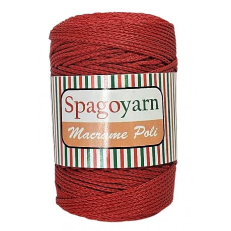Macrame Poly 3 Spagoyarn 100% poliester 100 czerwony