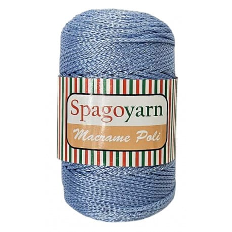 Macrame Poly 3 Spagoyarn 100% poliester 220 błękitny