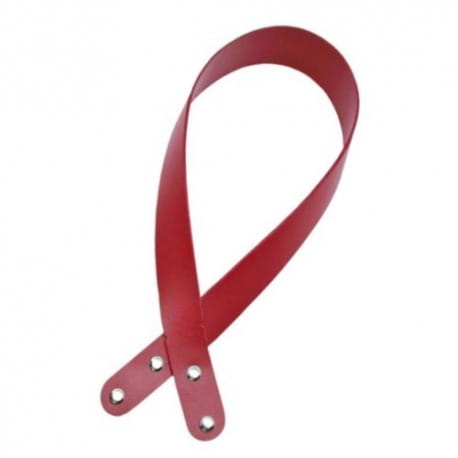 Skórzana rączka do torebki 65cm czerwony