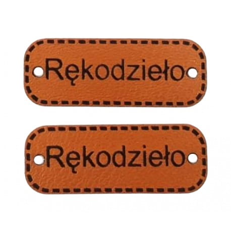 Naszywka skórzana Hand Made 156 "rękodzieło" 8x20mm